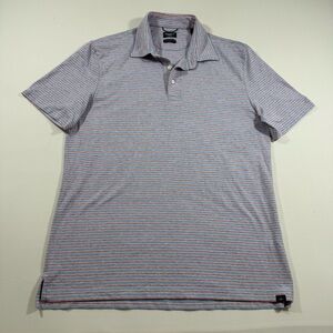 Faherty‎ Movement Polo Shirt Striped Red Blue M Men  Pima Cotton Golf Preppy